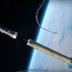 Отделение ракетной ступени в космосе с уникального ракурса
