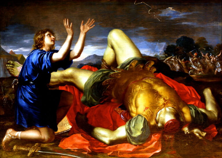 Картина «Давид произносит хвалу Господу за победу над Голиафом», приписываемая Чарльзу Эддарду младшему