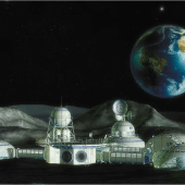 Станция на луне в представлении художника