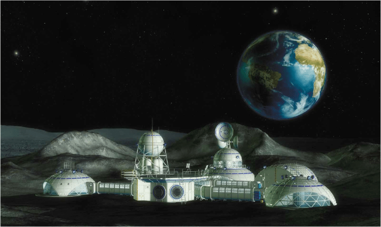 Станция на луне в представлении художника