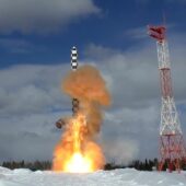 Запуск тяжелой межконтинентальной баллистической ракеты «Сармат»