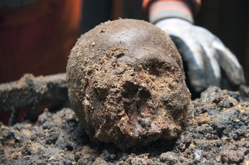 101948_Roman skull found at Liverpool Street ticket hall_ September 2013