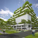 Проект университетского кампуса с вертикальными садами