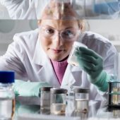 Scientist examining samples in lab-1559158