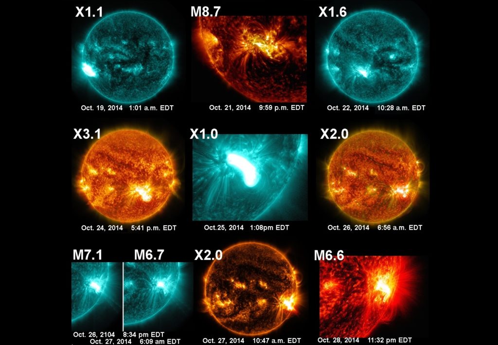 NASA опубликовало видео 10 самых мощных солнечных вспышек октября – иллюстрация к материалу на Naked Science