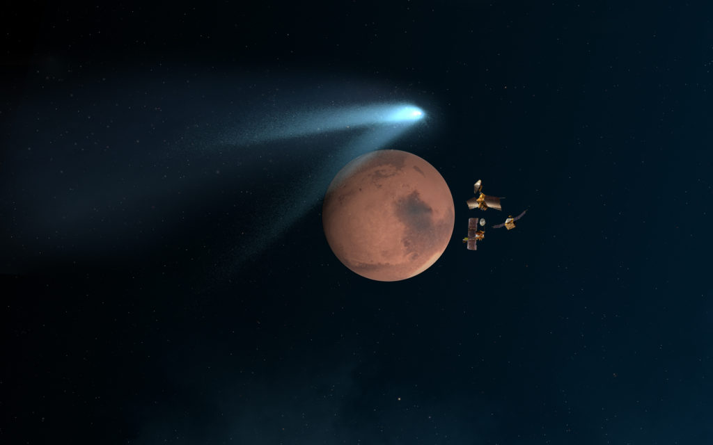 Наделавшая шуму комета Siding Spring пролетела рядом с Марсом – иллюстрация к материалу на Naked Science