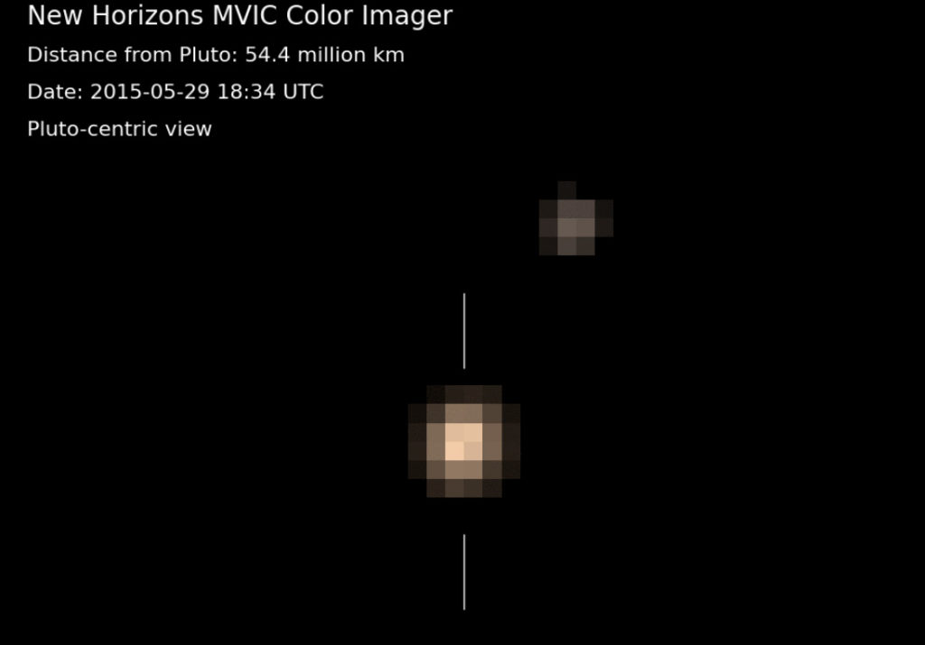 Зонд New Horizons прислал первые цветные снимки Плутона и Харона – иллюстрация к материалу на Naked Science