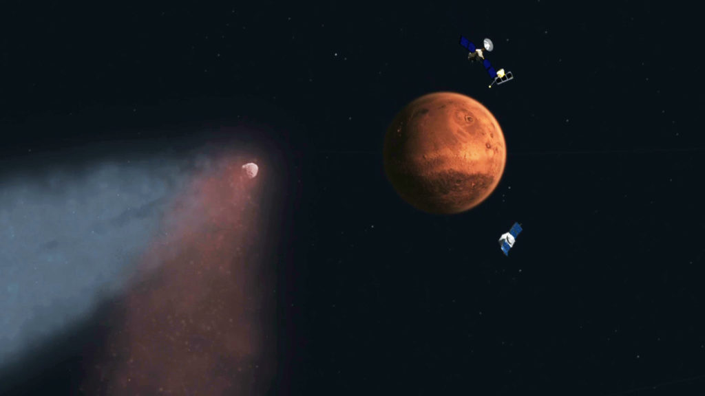 Комета Siding Spring вызвала на Марсе «метеорный шторм», выяснили ученые – иллюстрация к материалу на Naked Science