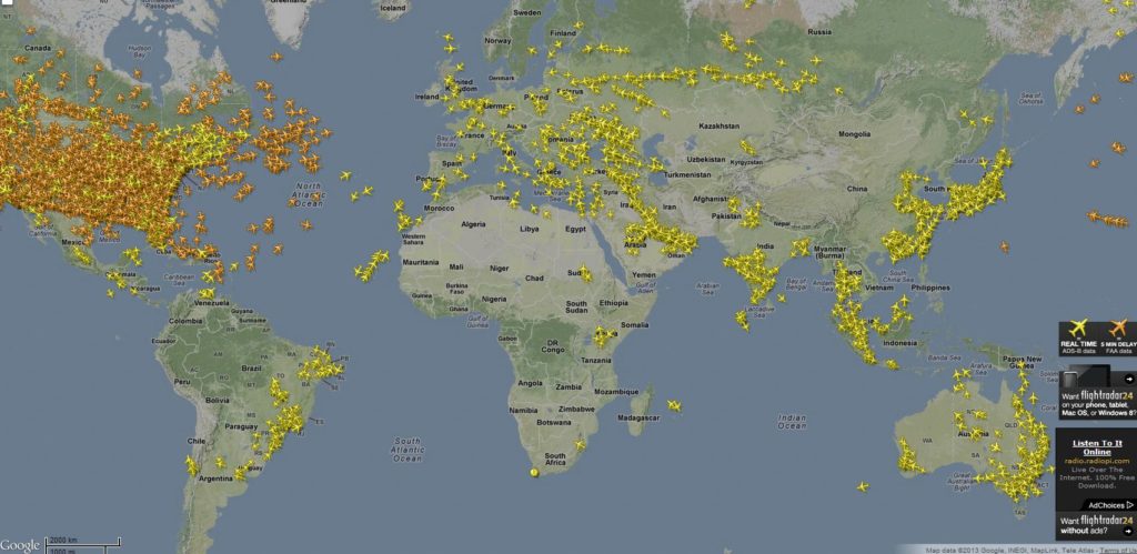 Схема движения самолетов в реальном времени онлайн