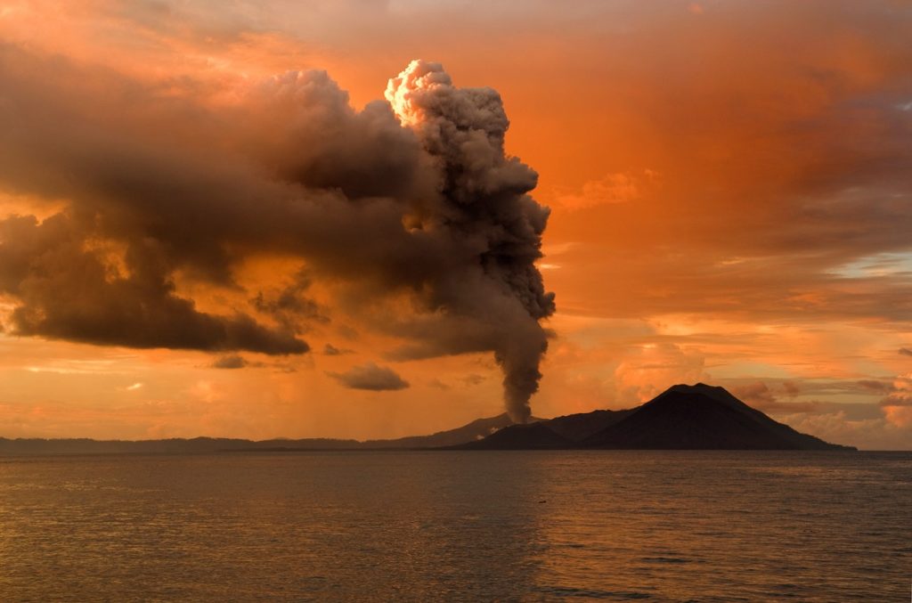 erupting