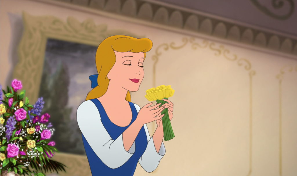 cinderella_smelling_flowers