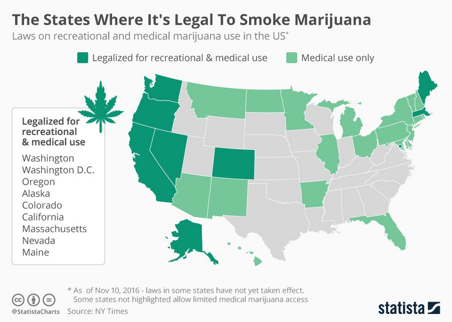 Какие штаты америки легализовали марихуану фиолетовая ножка у конопли