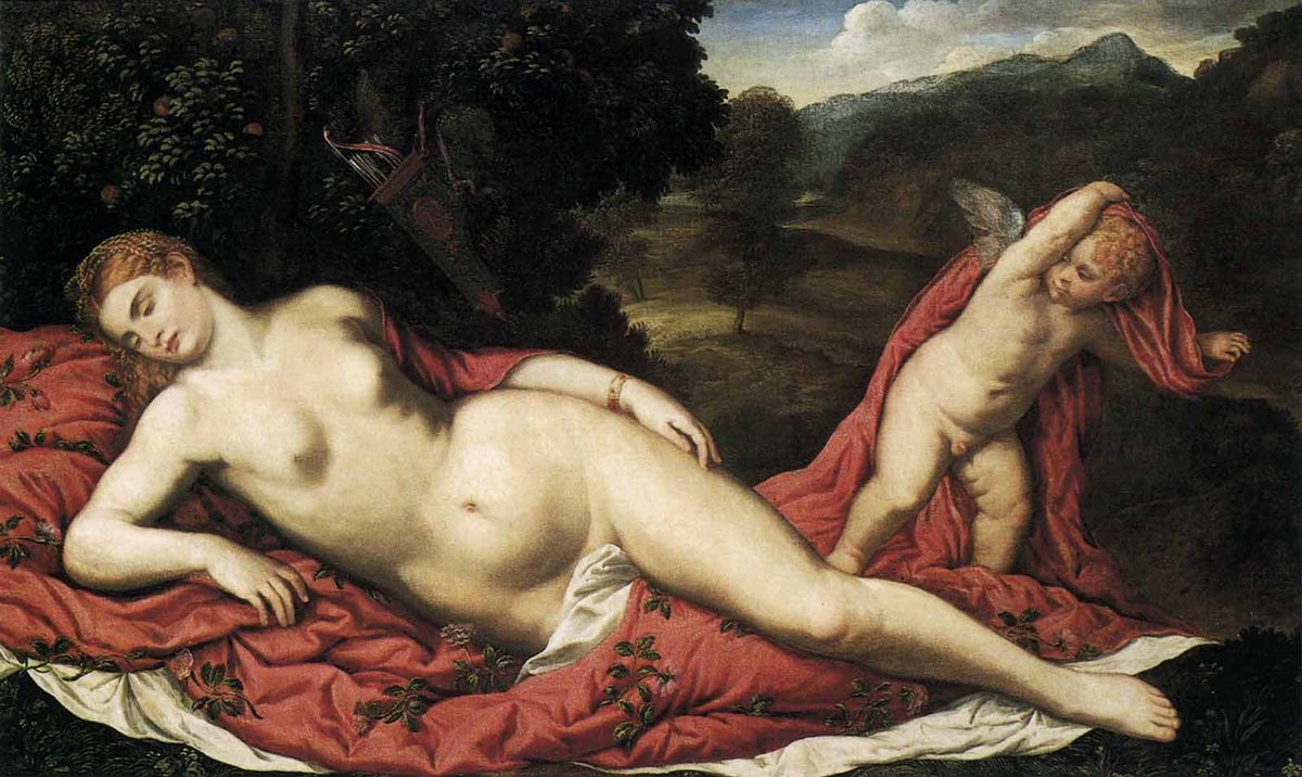 Парис Бордоне, «Спящая Венера с купидоном», 1550-е гг.