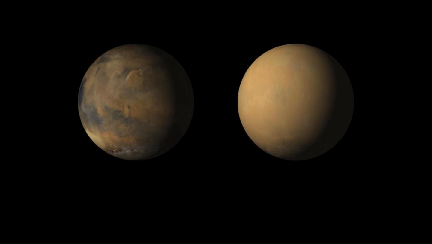 Марс до глобальной пылевой бури и в процессе