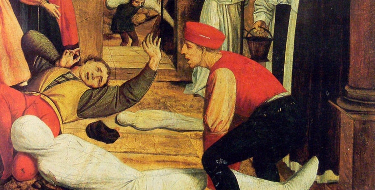 Святой Себастьян молится за жертв Юстиниановой чумы. Картина конца XV века