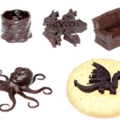 Некоторые из блюд, распечатанных из шоколада по новой технологии