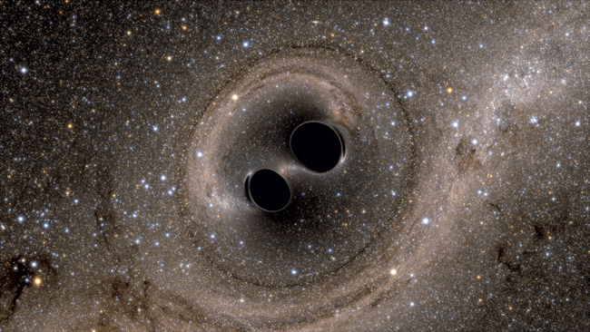 Столкновение двух черных дыр — событие, вызывающее мощные гравитационные волны