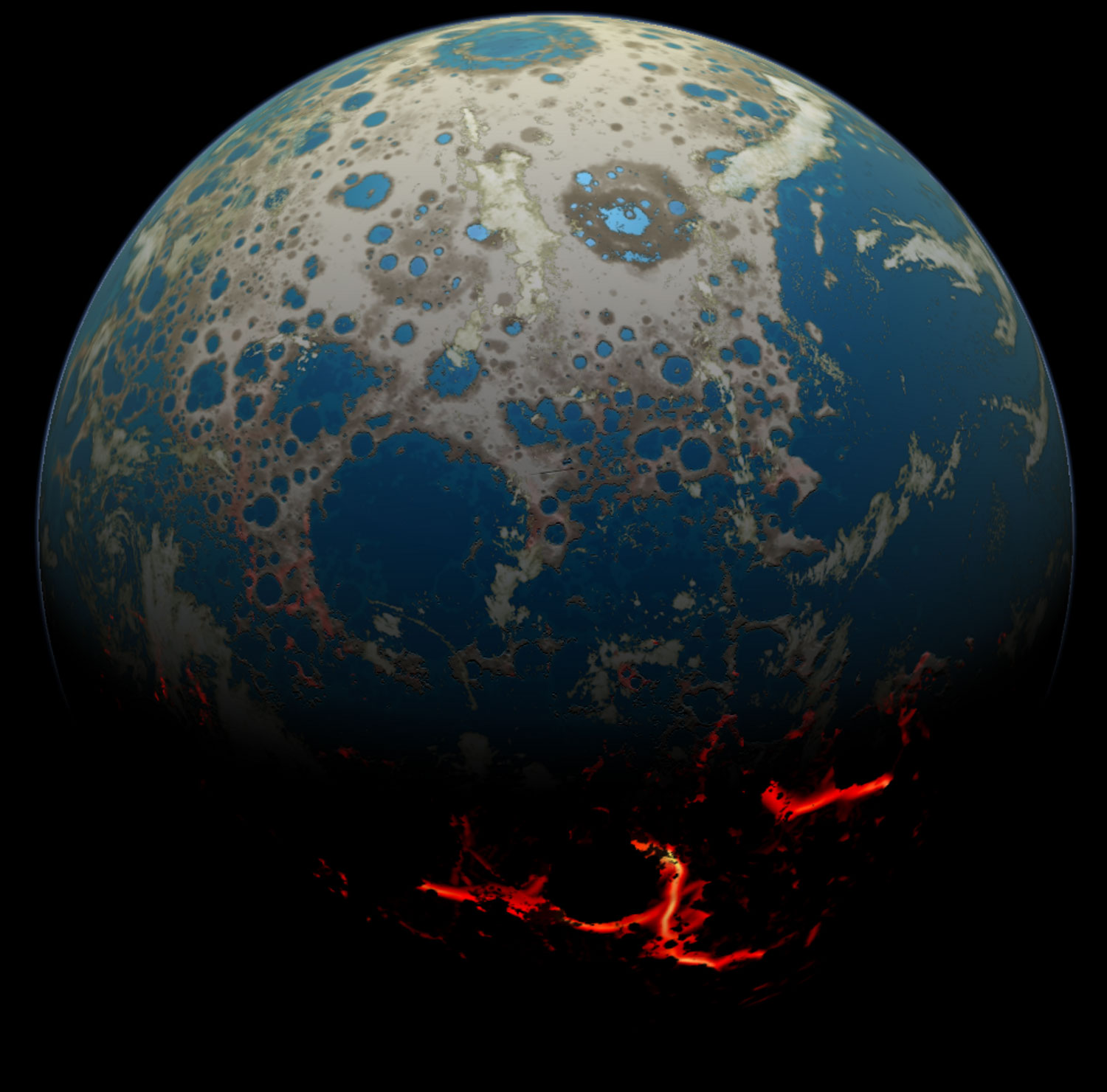 Земля в архее (4,0-2,5 миллиарда лет назад) в представлении художника / ©Simone Marchi (SwRI), SSERVI, NASA
