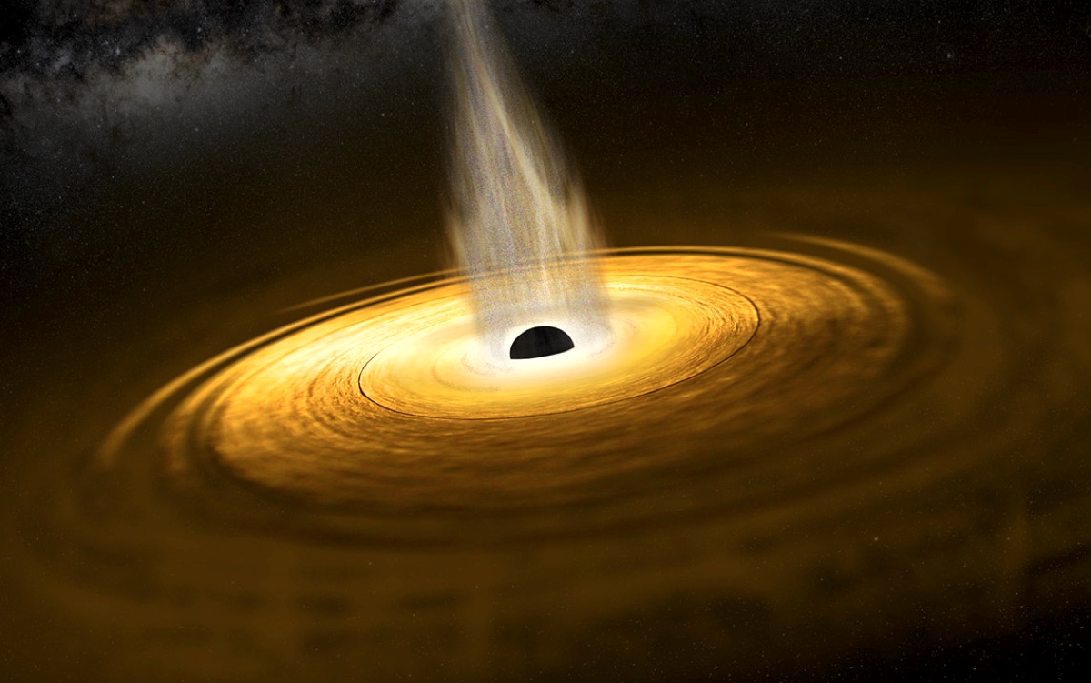 Аккреционный диск и корона сверхмассивной черной дыры: взгляд художника