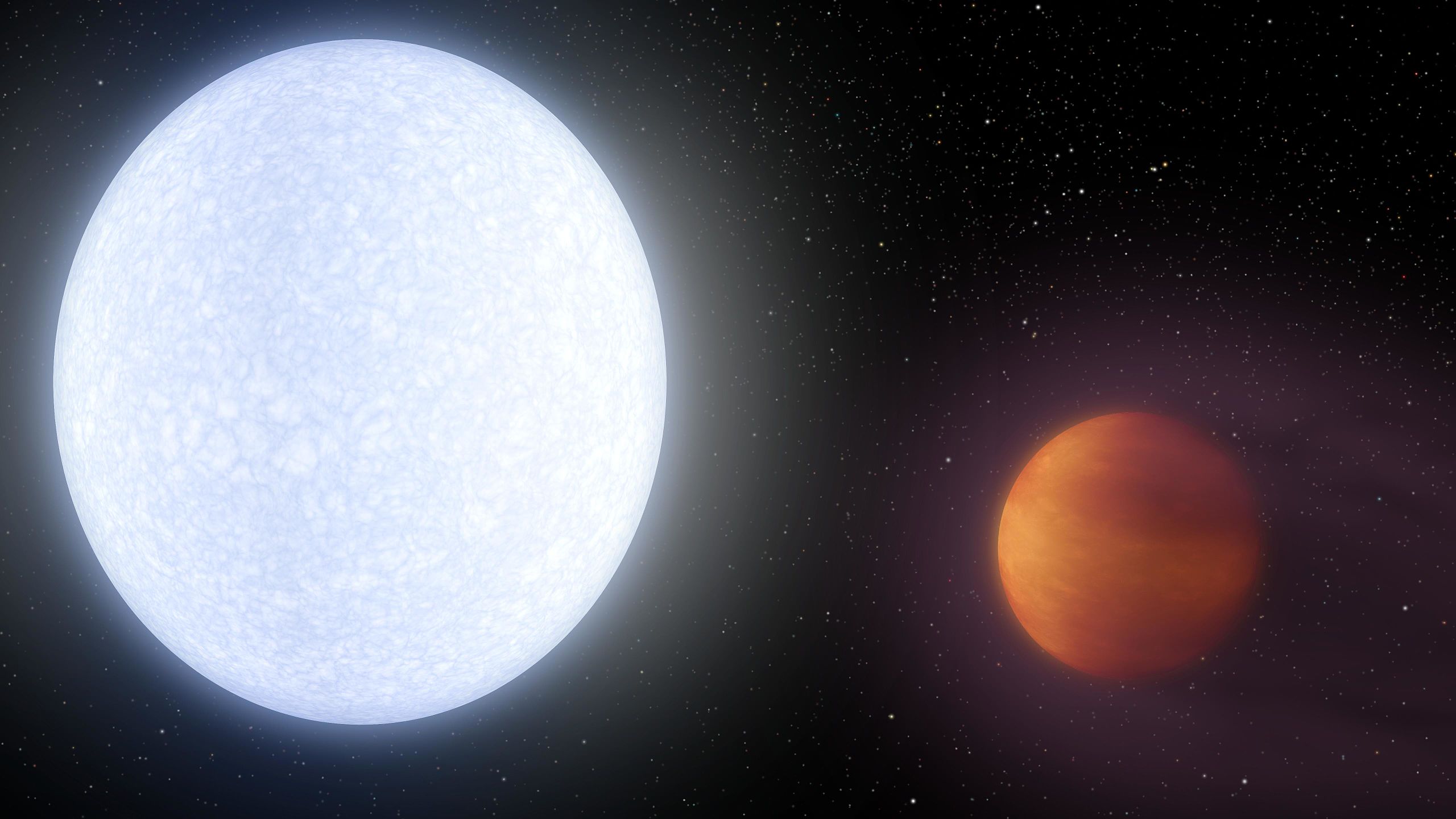 Звезда KELT-9 и ее планета: взгляд художника