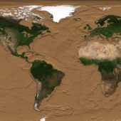 Анимированная модель Земли осушила все водоемы / © NASA