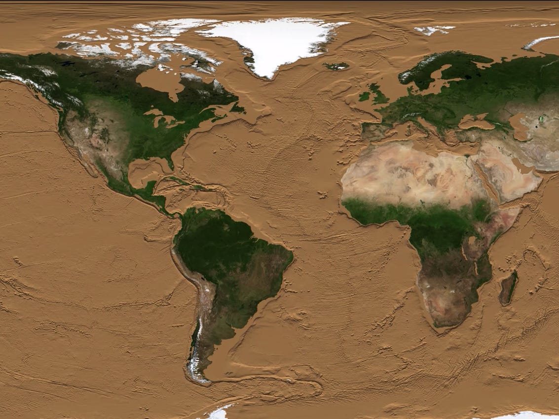 Видео: как будет выглядеть Земля, если все ее водоемы высохнут