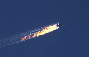 Российский Су-24, сбитый над Сирией 24 ноября 2015 года. В России это событие на официальном уровне назвали «ударом в спину» / ©Wikimedia Commons