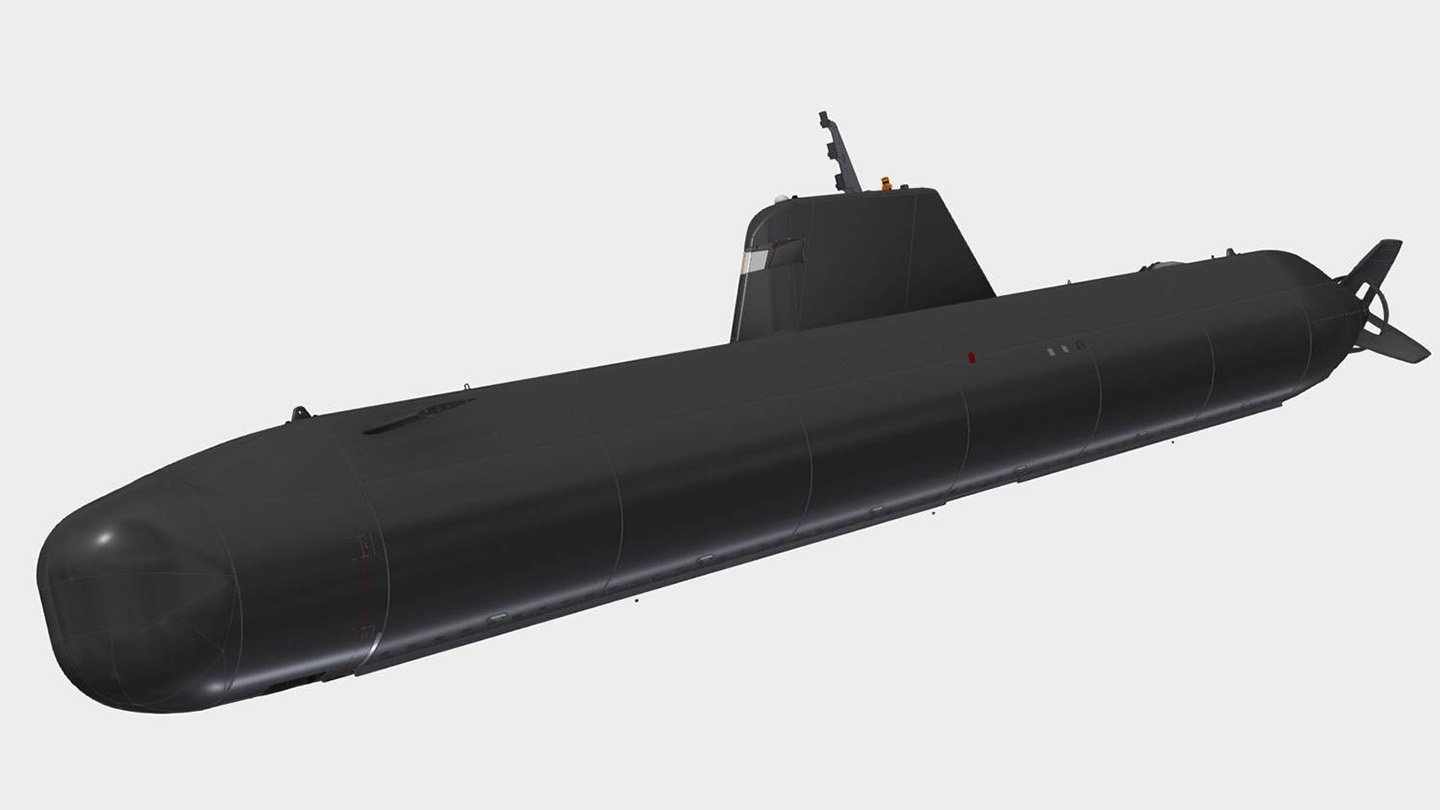 Облик предлагаемого британской компанией MSubs боевого многоцелевого большого автономного безэкипажного подводного аппарата (XLUUV) Mora