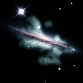 Визуализация линий магнитного поля галактики NGC 4217