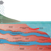 Схема распределения пресной и соленой воды в породах острова Гавайи