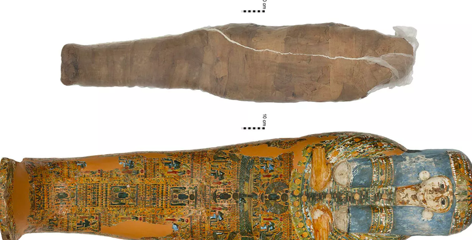 Глиняная мумия и саркофаг