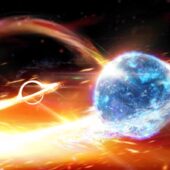 Двойная система черной дыры и нейтронной звезды: взгляд художника