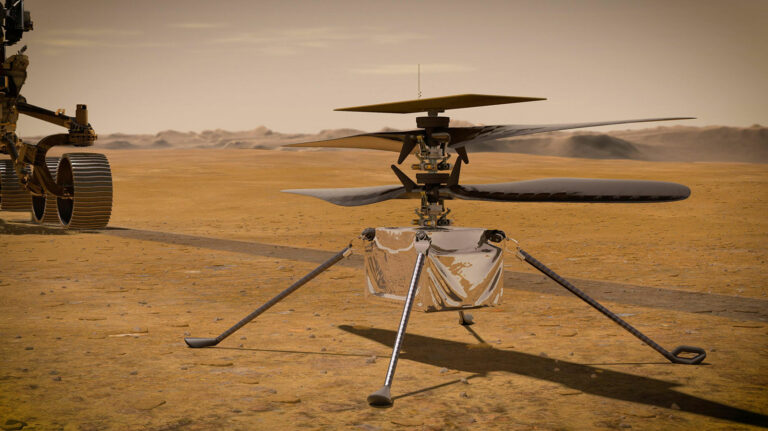 Первый внеземной вертолет успешно пережил посадку на Марс и отправил отчет о своем состоянии в ЦУП