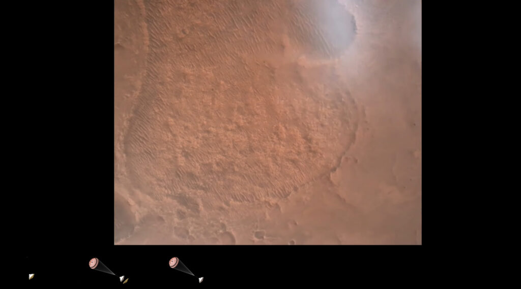 Почему при посадке Perseverance на Марсе не было видно пламени двигателей и другие загадки первого в истории HD-видео с другой планеты