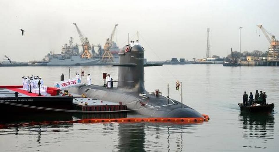 Индия ввела в строй субмарину INS Karanj типа Scorpene