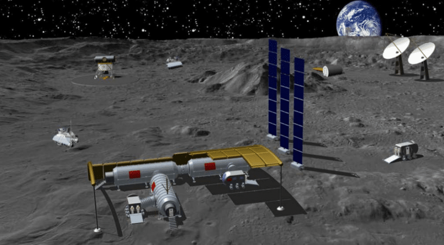 Один из ранних китайских проектов модульной научной станции на Луне / ©CAST