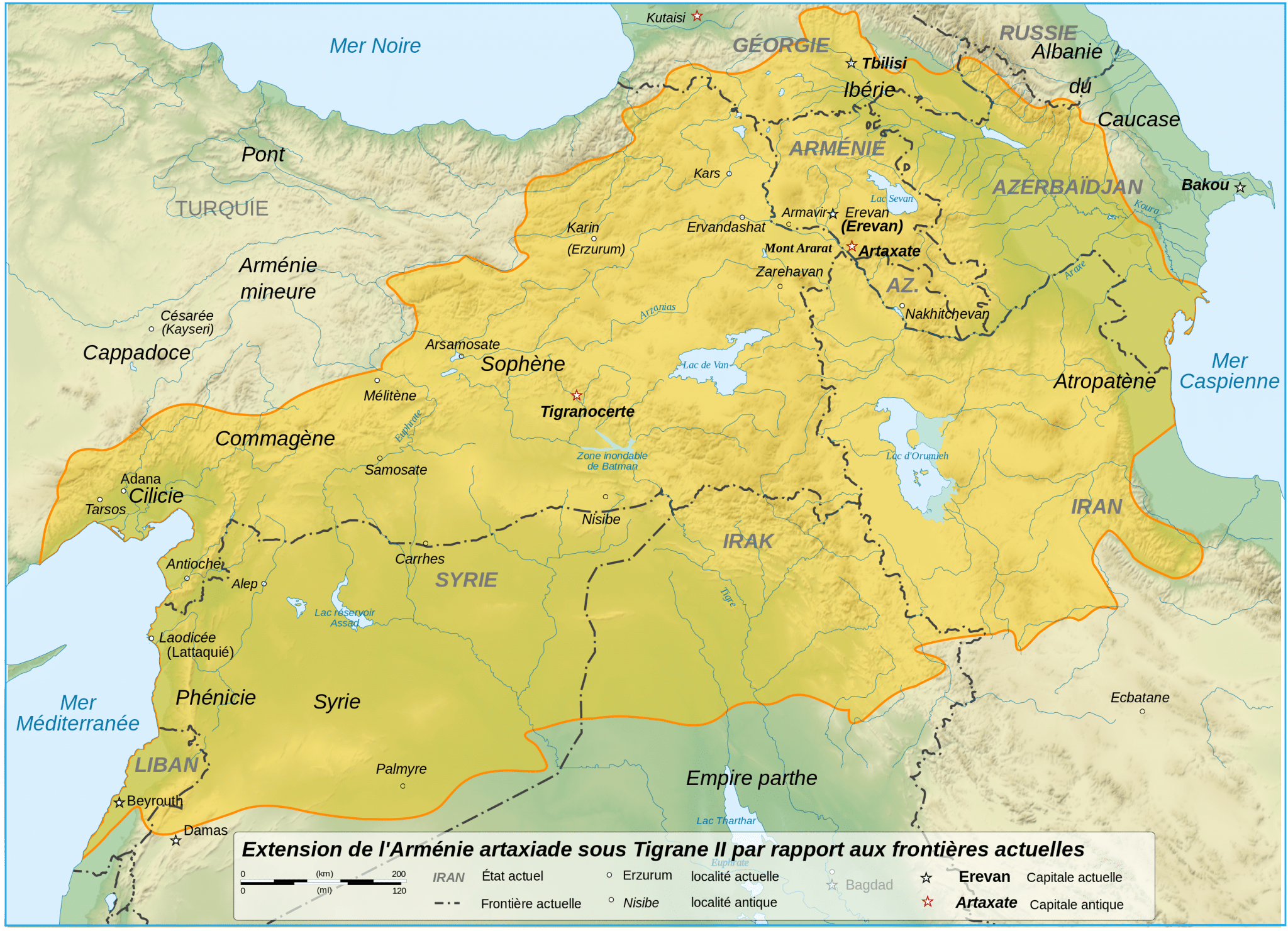 Армения при тигране великом карта