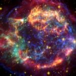 Ударная волна в остатке сверхновой Cassiopeia A движется вспять