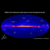 Небо в гамма-лучах, картографированное космическим телескопом «Ферми».