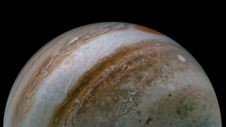 Изображение Юпитера, полученное космическим аппаратом «Юнона»