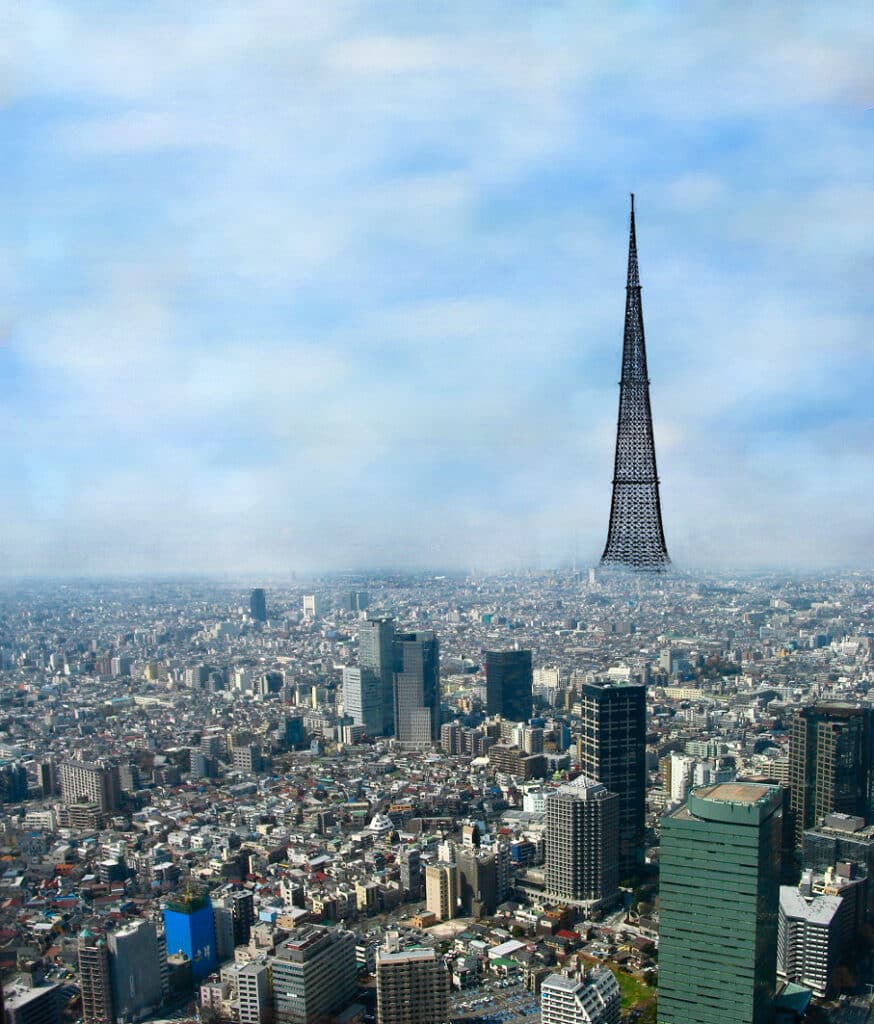 Примерно так башня Никитина вписалась бы в облик этого японского города, если бы ее все-таки решили построить / © Wikimedia Commons