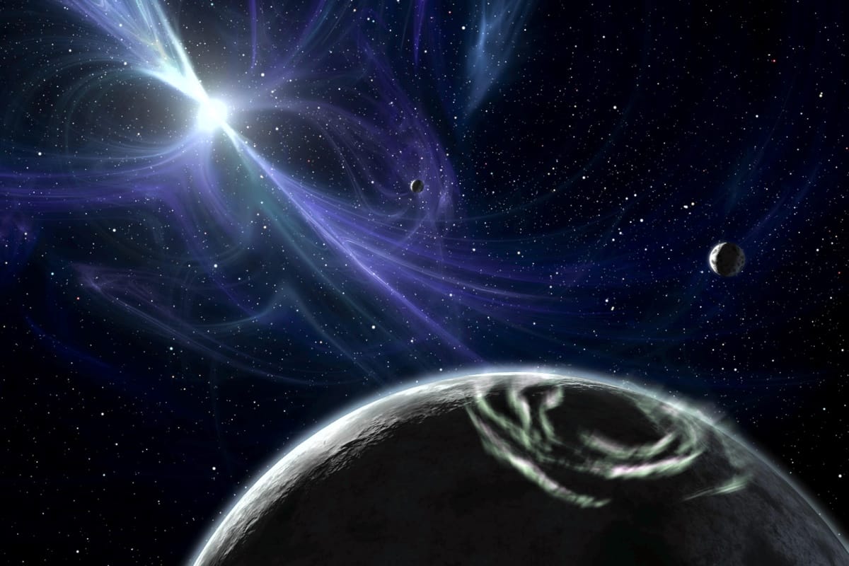 Пульсар PSR B1257+12 и его планеты: взгляд художника