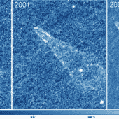 Ударная волна от пульсара PSR 2224+65, летящего сквозь межзвездную среду на скорости около полутора тысяч километров в секунду