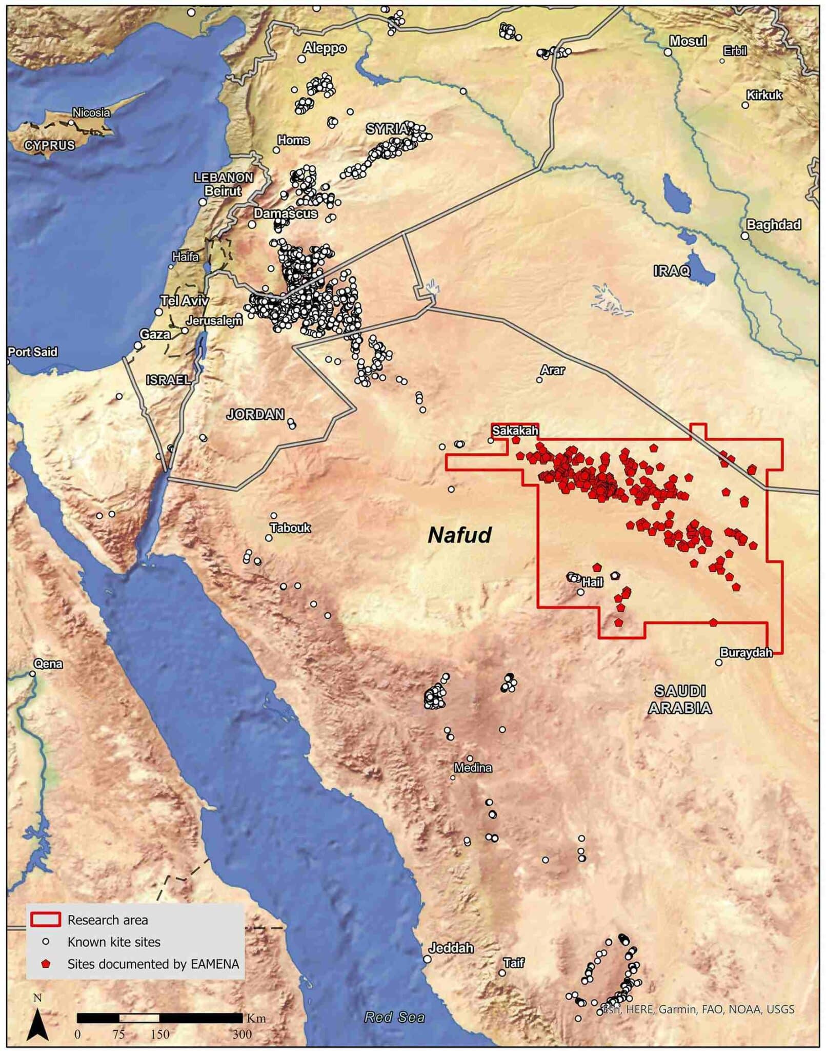 Nafud desert map