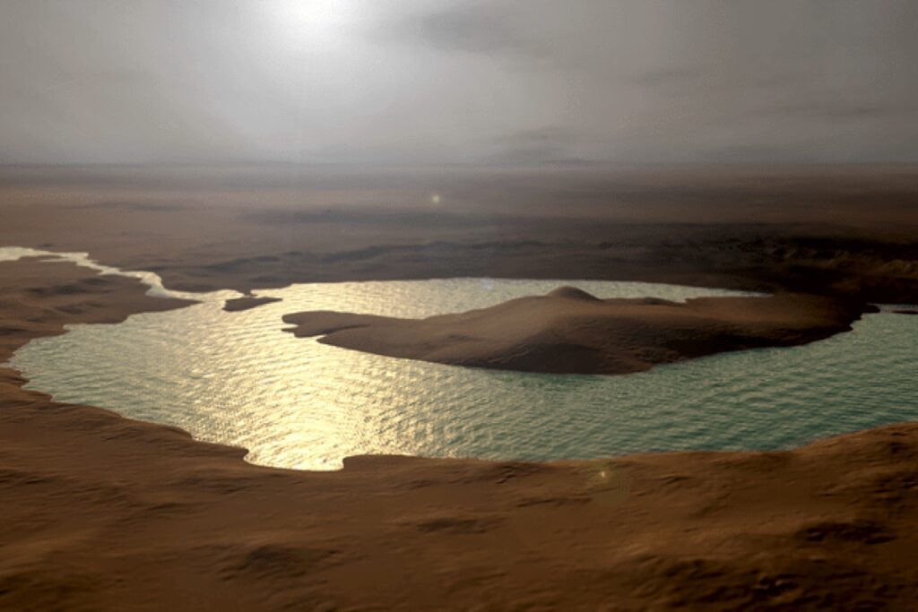 Так могло выглядеть соленое озеро на месте нынешнего кратера Гейла