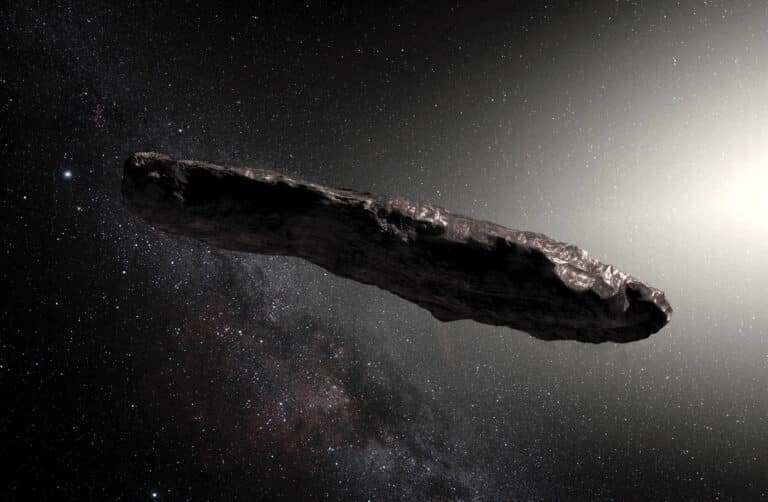 Межзвездный астероид Оумуамуа: взгляд художника