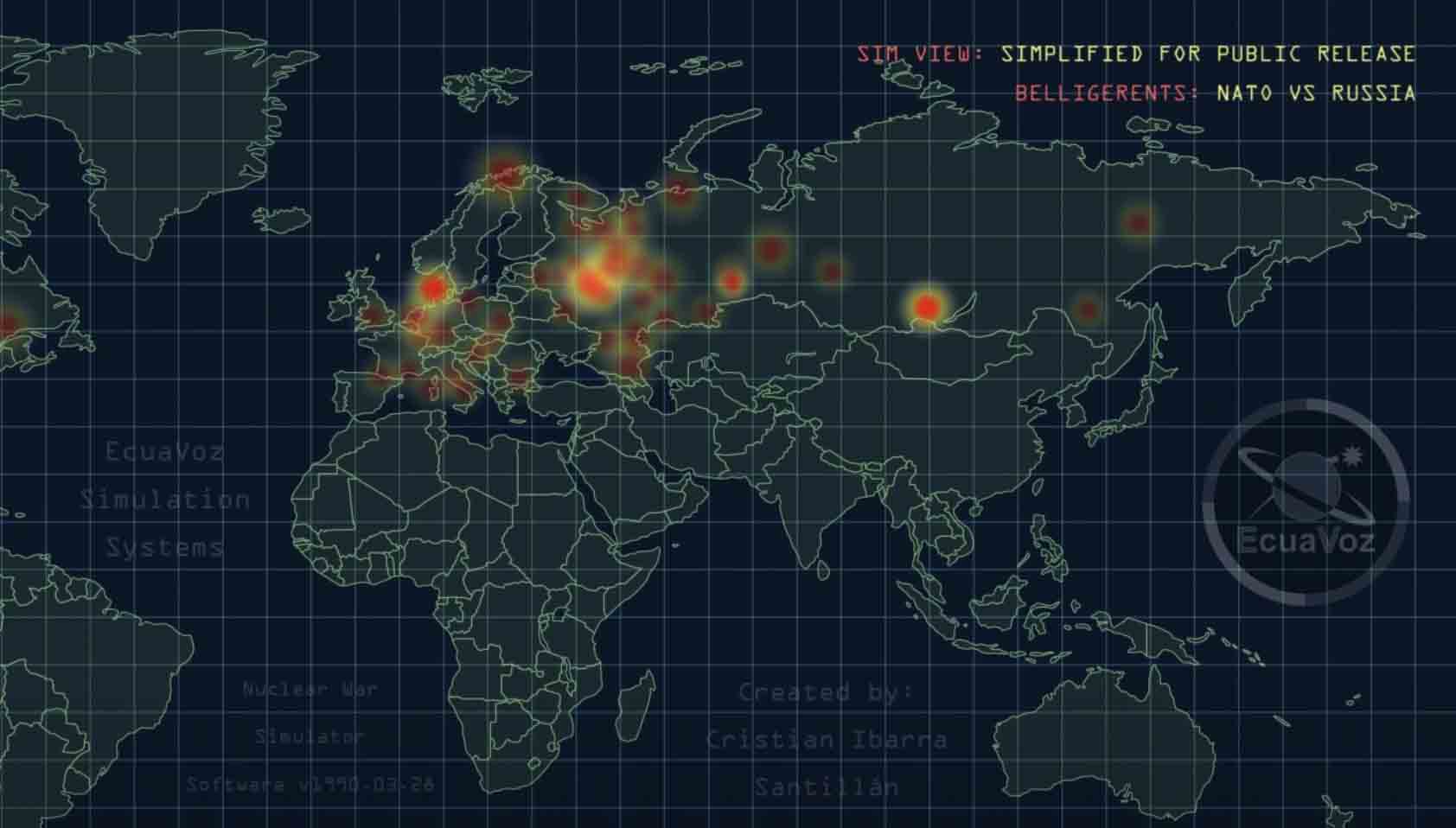 Ядерные удары нато по россии. Карта ядерной войны. Симуляция ядерной войны карта.
