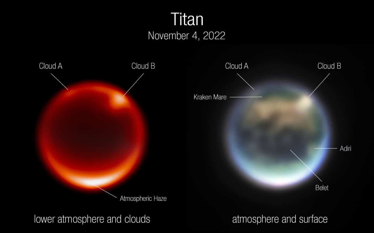 Джеймс Уэбб увидел облака Титана