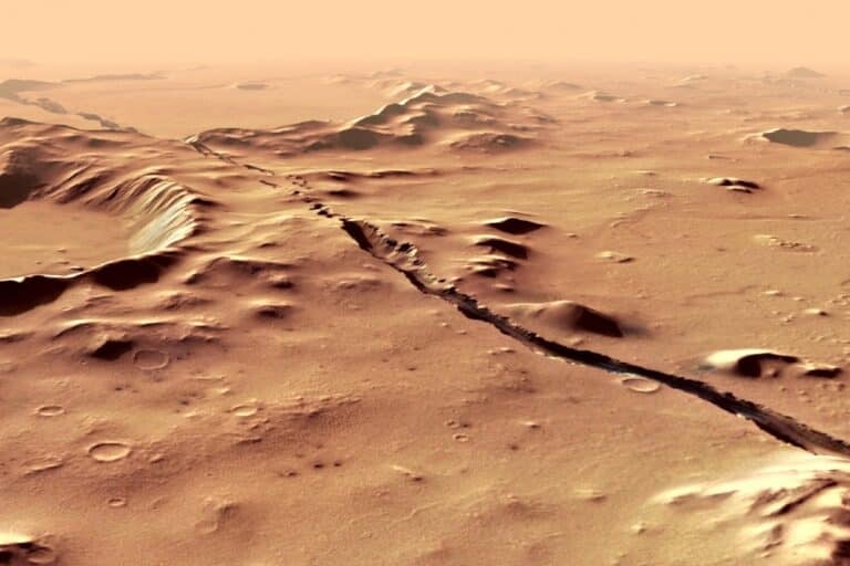 Одна из борозд Цербера, снятая с орбиты зондом Mars Express
