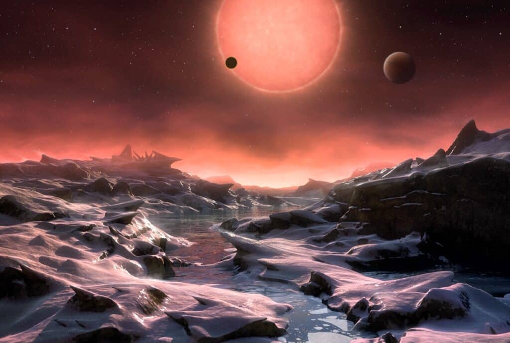 Пейзаж системы TRAPPIST-1: взгляд художника